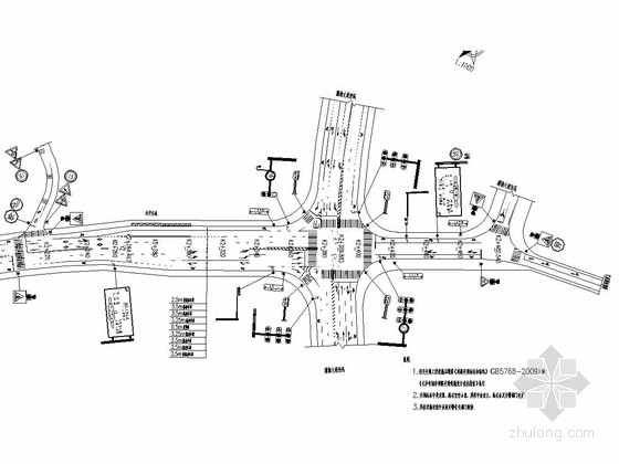 城市道路标线大样图资料下载-城市道路交通工程布置图（2013年设计）