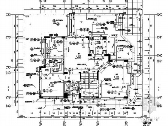 [郑州]某湖别墅区二层西班牙式别墅建筑施工图- 