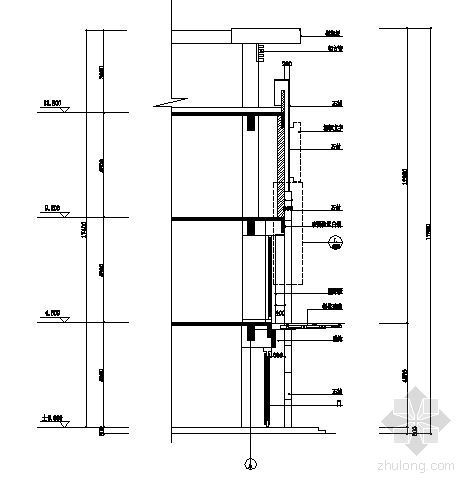 外挂铝方管施工方案资料下载-铝方管施工剖面图4