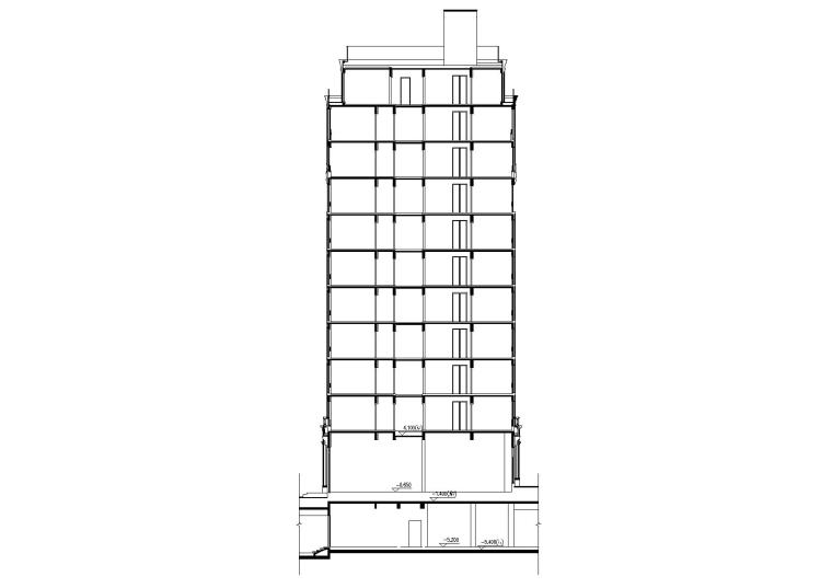 [广东]锦园华庭高层居住小区住宅楼及节点大样施工图（CAD）-剖面图