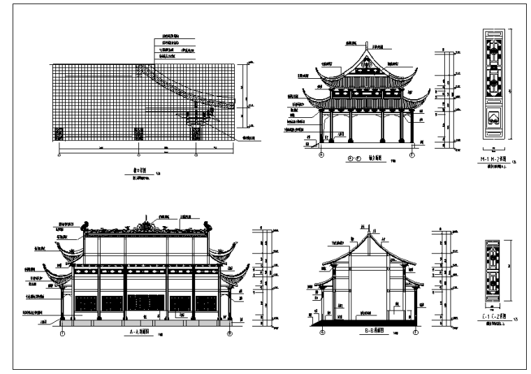 三层仿古建筑大殿施工图资料下载-[重庆]钟寺大雄宝殿建筑施工图