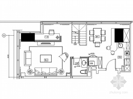 南京loft住宅资料下载-[南京]现代简欧时尚LOFT样板房装修图（含效果）