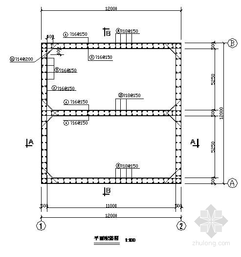 渠道蓄水池施工图纸资料下载--4.5米深地下蓄水池结构施工图