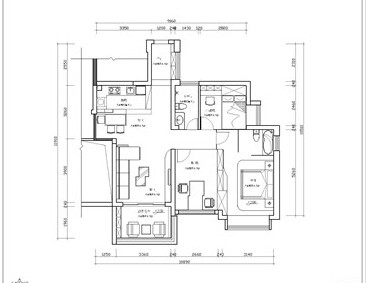 简约家装两室两厅资料下载-[原创]自然清新两室两厅室内设计规划方案（含效果图）