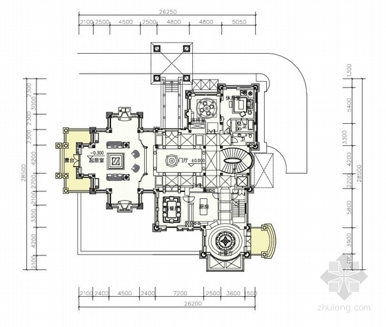 [青岛]欧式风格高档别墅区建筑设计方案文本（含四套方案）-欧式风格高档别墅区建筑平面图