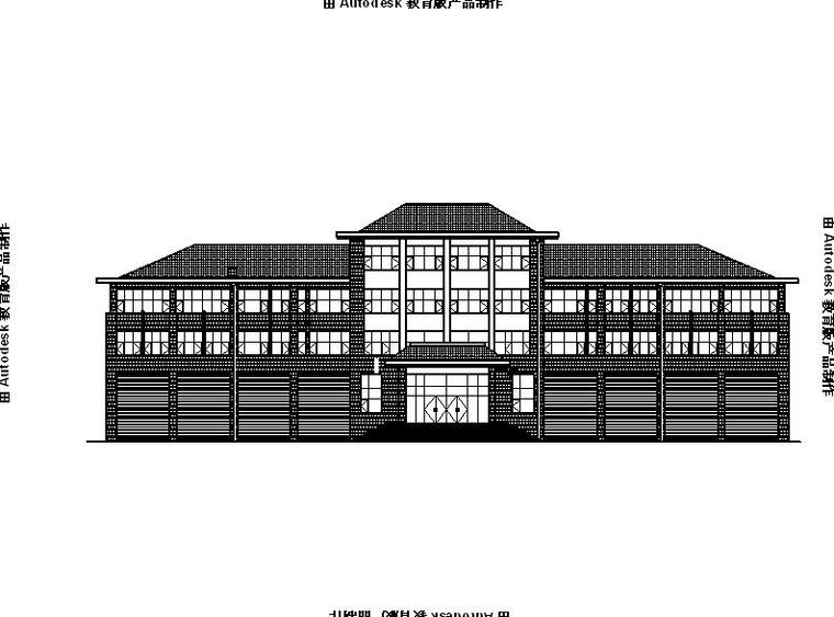 四层的办公楼资料下载-[宁夏]四层框架结构消防站办公楼建筑施工图（含训练馆及公厕）