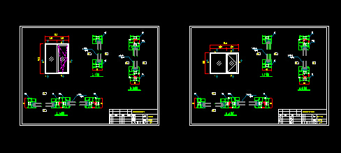 门市用铝合金门窗cad图资料下载-断桥铝窗详图剖面图