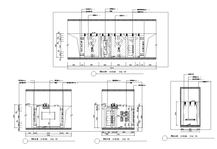 [浙江]传统高档中餐厅室内装修施工图-贵宾区立面图3