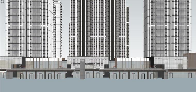 [四川]成都知名地产居住区现代商业+高层住宅模型设计-H 13