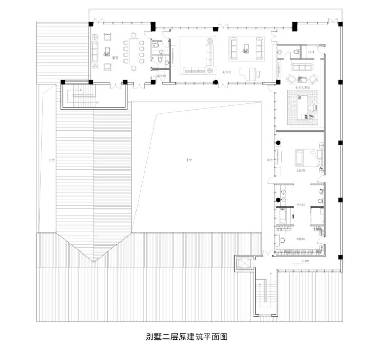 二层别墅墅图资料下载-[北京]釣魚台某別墅室内装修方案图