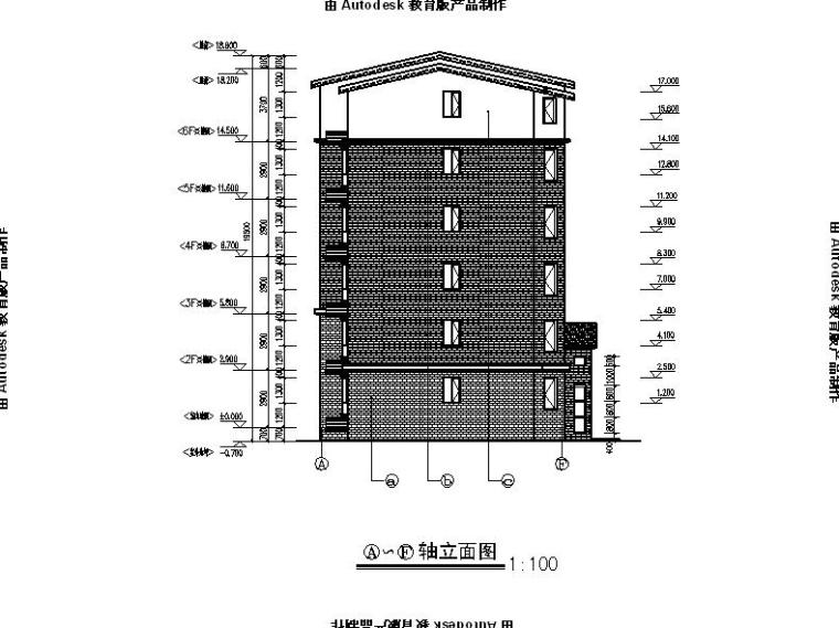 [宁夏]多层砖混结构物流总部基地建筑施工图（全专业施工图）-多层砖混结果物流总部基地建筑立面图