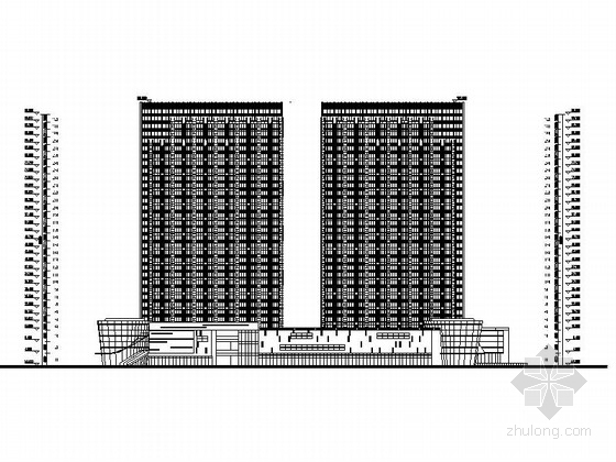 [合集]3套超精品高层商业综合体建筑施工图（含效果图、su）-3套超精品高层商业综合体建筑立面图