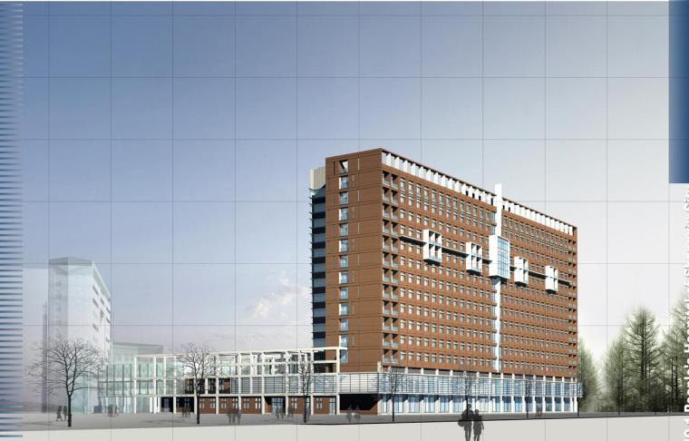 [河南]第一人民医院病房楼方案设计规划-透视图