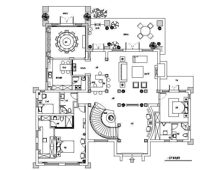 450平米别墅设计资料下载-[上海]欧式古典宫廷500平米独栋别墅设计施工图（附效果图)