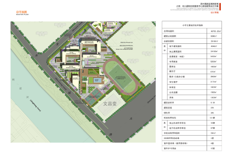 [江苏]苏州城铁新城小学建筑设计方案文本-总平面图