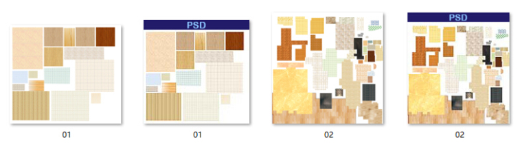 室内设计常用PSD彩色平面图块—铺装类PSD图块-附件预览图
