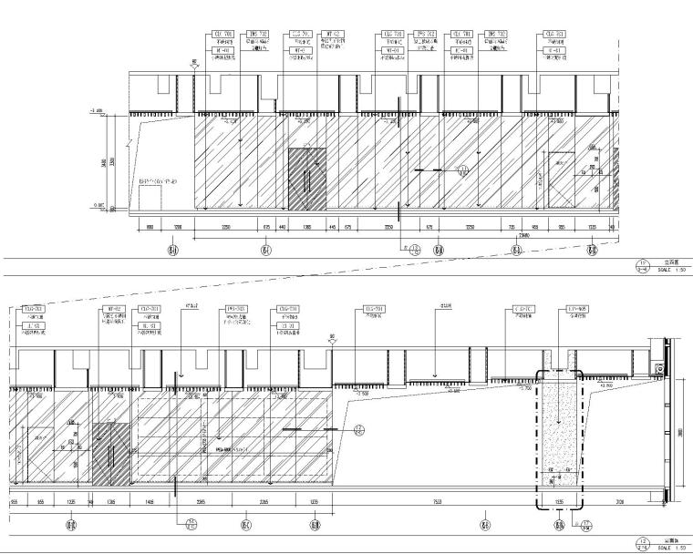 [深圳]大涌知名地产城新展示中心室内设计方案+软装方案+CAD施工图-2F立面图（四）