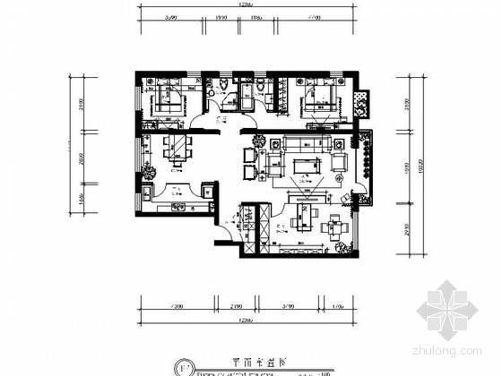 现代简约两居室设计图资料下载-[北京]精装现代简约两居室装修施工图