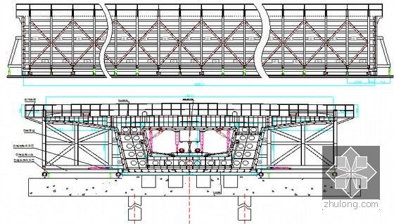 [辽宁]含黄土路基50m高墩挂篮现浇梁暗挖隧道时速350km铁路施工组织设计270页-模板组成示意图