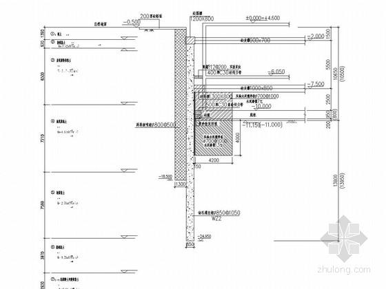 对撑施工图资料下载-[上海]桩撑体系10.6米深基坑围护施工图（带栈桥）