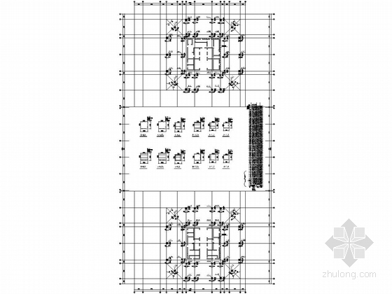 [浙江]42层框筒双塔酒店及商务办公楼结构图（280张图、带空中连廊）-103.770~110.970柱配筋图