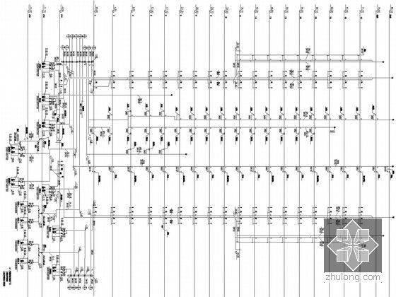 超齐全高档写字楼给排水全套施工图（含10套水系统）-排水系统原理图