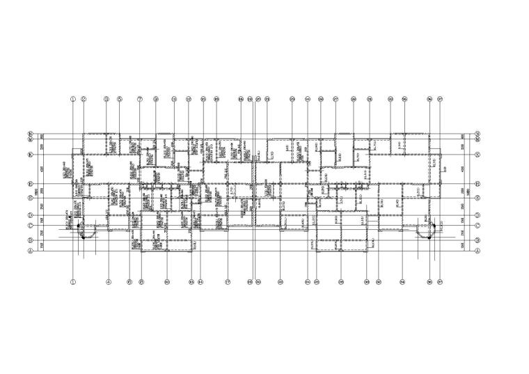 [江苏]18层带地下室住宅楼结构施工图（2013）-三层楼面横向梁平面配筋图
