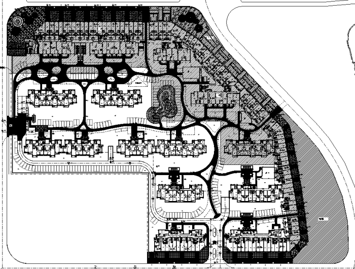 [福建]美式皇家园林国宅级居住区景观设计全套施工图（附效果图+实景照片）-总平面图