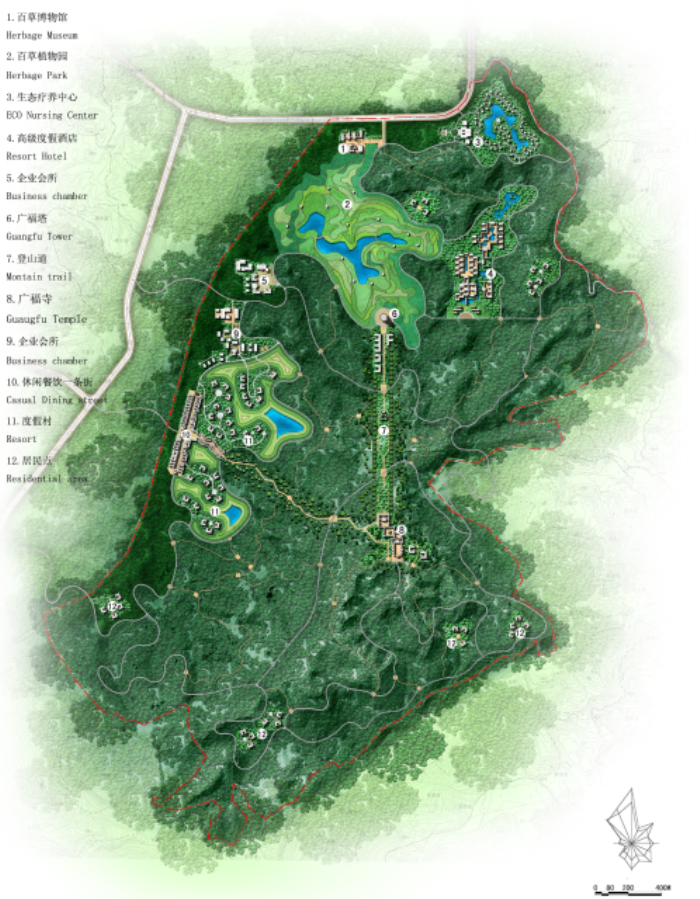 [重庆]生态园区养生度假旅游景观规划设计方案-总平面图