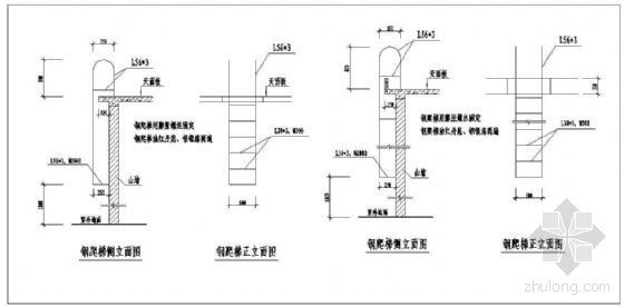 室外钢结构楼梯建筑大样资料下载-钢结构－爬梯大样