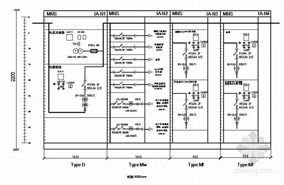 pc厂房施工图纸资料下载-大型发电厂主厂房PC段厂用电配置图