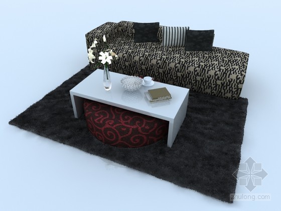 沙发休闲时尚资料下载-休闲时尚沙发3D模型下载