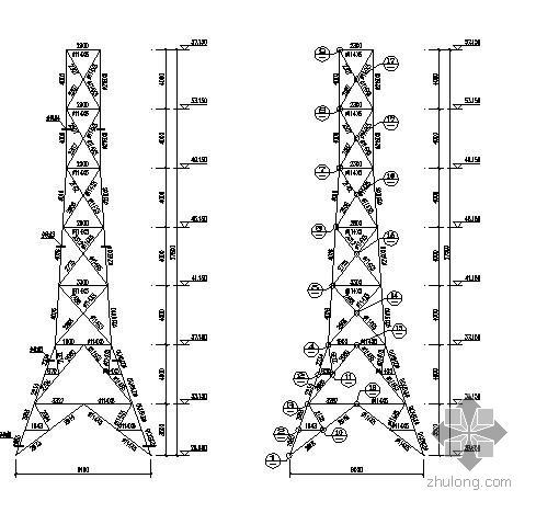 27米跨钢结构图资料下载-某27米高钢管塔结构图
