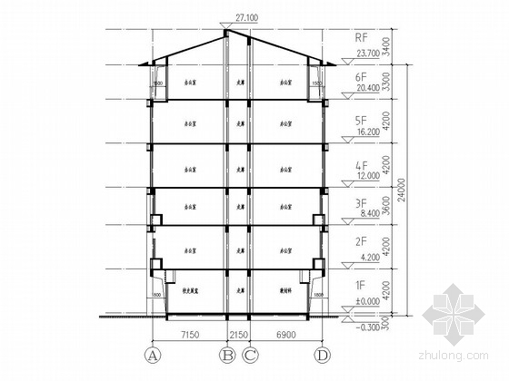 框架结构四层实验楼资料下载-六层框架结构综合实验楼结构施工图