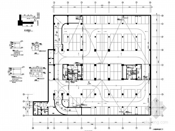 超齐全高档写字楼给排水全套施工图（含10套水系统）-地下三层给水排水平面图 