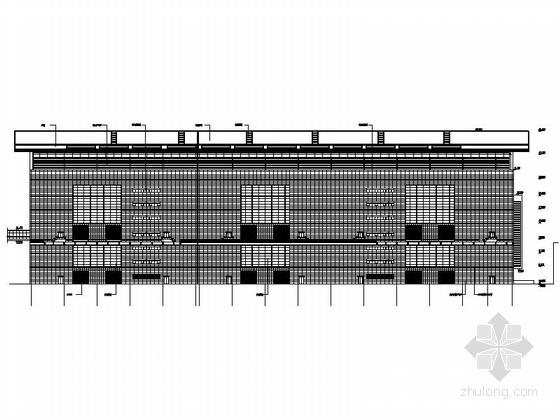[重庆]现代风格高层国际会展中心设计施工图-现代风格高层国际会展中心设计立面图