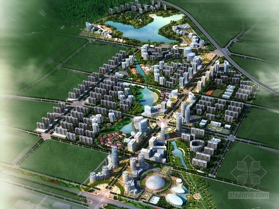 业园景观设计资料下载-[湖南]新兴高新技术滨河产业园景观设计方案