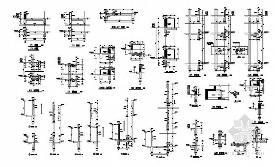 建筑CAD楼梯详图资料下载-某高层建筑节点及楼梯详图