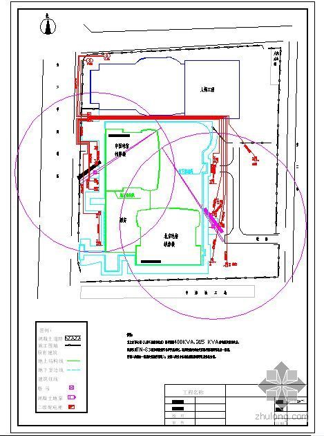 现场临水临电平面布置图资料下载-北京某机房楼现场临电平面布置图