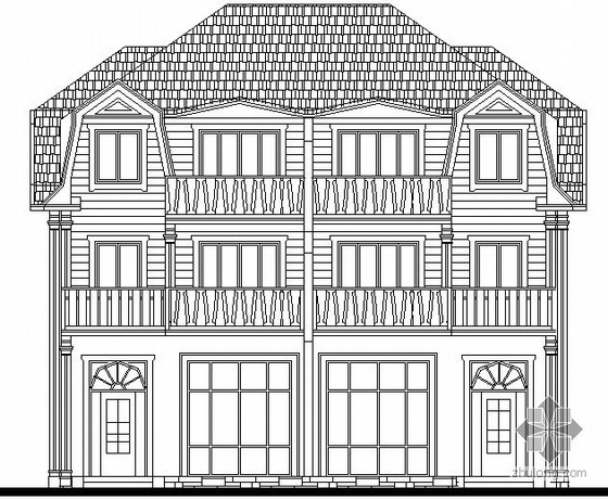 四面坡木结构瓦屋顶结构图资料下载-某双拼别墅建筑扩初图