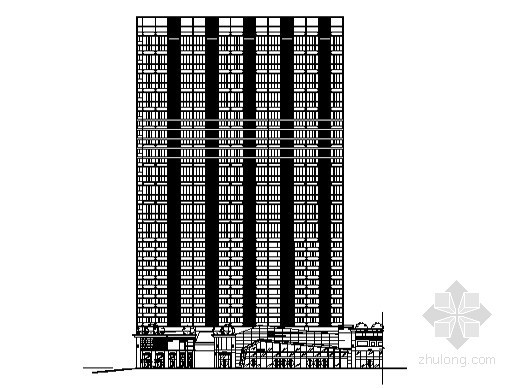 外国商务中心区资料下载-某环球商务中心区（城市综合体）4号公寓楼建筑方案