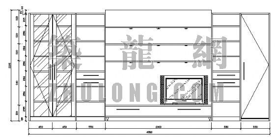 室内假山立面CAD资料下载-室内立面17