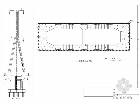 跨江大桥工程液压自动爬升模板方案附CAD（含计算书）-平面布置示意图 