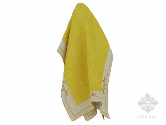 黄色大理石贴图资料下载-黄色毛巾3D模型下载