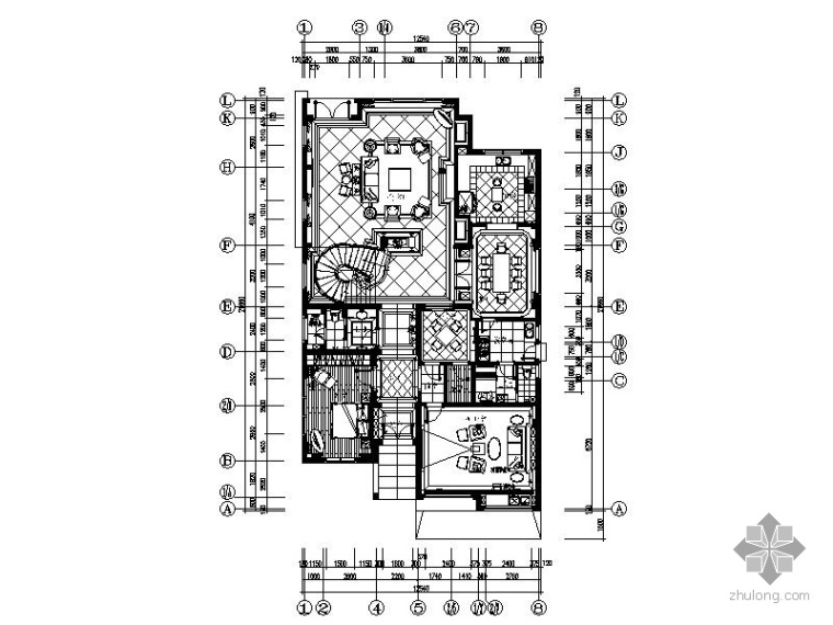 经典别墅室内设计资料下载-欧式经典三层别墅室内设计图