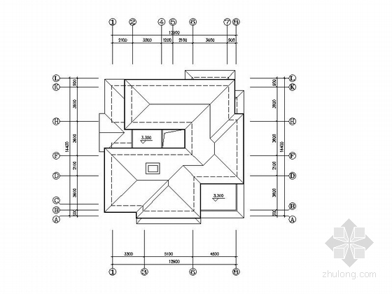 [新农村]2层简欧式独栋别墅建筑设计施工图（含效果图）-2层简欧式独栋别墅建筑平面图