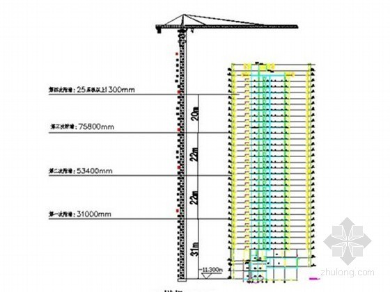 塔吊附墙预埋件安装资料下载-149米塔式起重机附墙顶升加节施工方案