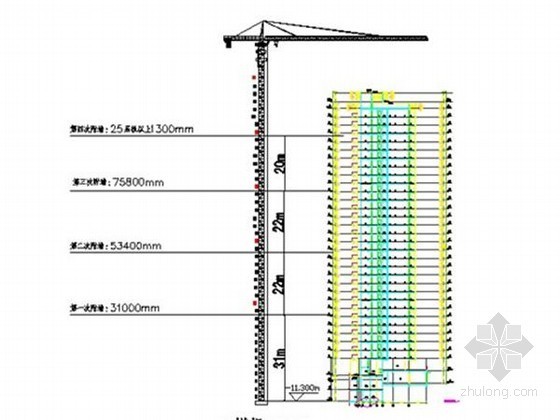 塔吊附墙顶升加节方案资料下载-149米塔式起重机附墙顶升加节施工方案