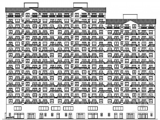 一梯四户居住小区资料下载-[河南]某小区十八层一梯三商住楼建筑施工图