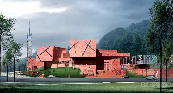 四川山地博物馆资料下载-[四川]某四层博物馆及游客中心方案设计（含CAD）